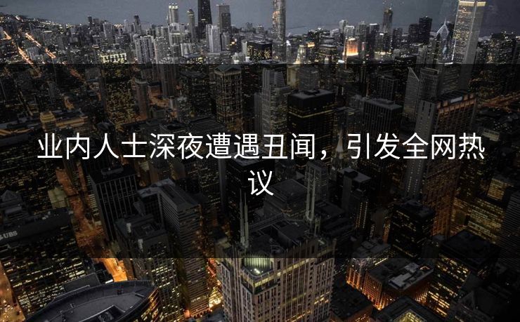 业内人士深夜遭遇丑闻，引发全网热议