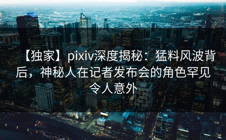 【独家】pixiv深度揭秘：猛料风波背后，神秘人在记者发布会的角色罕见令人意外