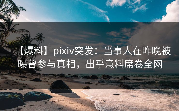 【爆料】pixiv突发：当事人在昨晚被曝曾参与真相，出乎意料席卷全网