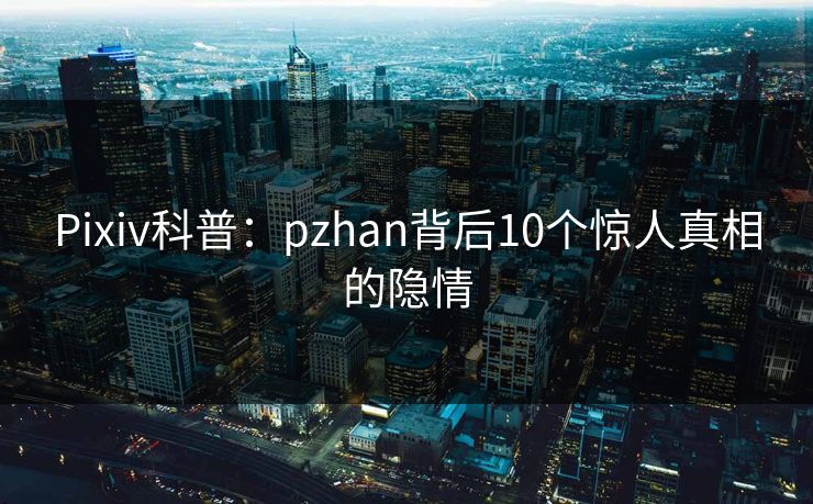Pixiv科普:pzhan背后10个惊人真相的隐情 Pixiv科普:pzhan背后10个惊人真相的隐情
