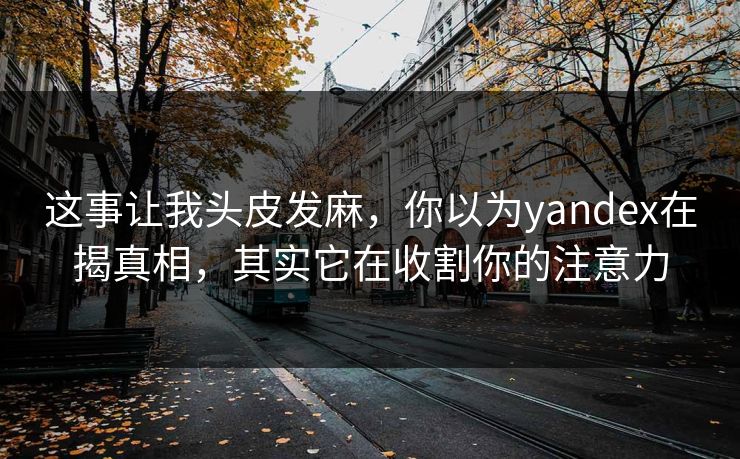 这事让我头皮发麻，你以为yandex在揭真相，其实它在收割你的注意力