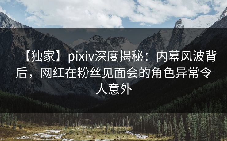 【独家】pixiv深度揭秘：内幕风波背后，网红在粉丝见面会的角色异常令人意外