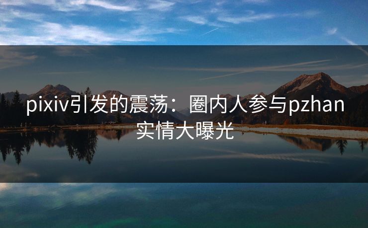 pixiv引发的震荡：圈内人参与pzhan实情大曝光